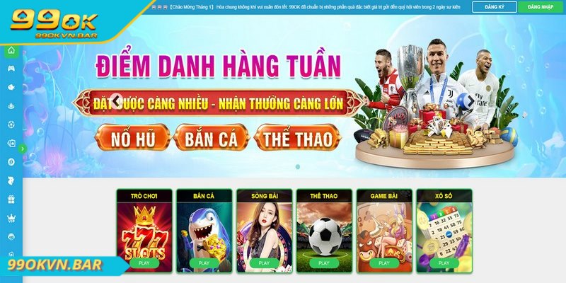 Mọi hoạt động cần thực hiện trên trang chủ hợp lệ